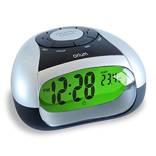 Orium 11232 - Reloj Despertador parlante y Temperatura (plástico, 12 x 6,2 x 11 cm), Color Plateado