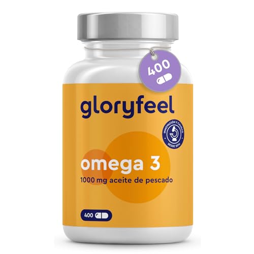 Omega 3 Aceite de Pescado - 400 Cápsulas de Omega 3 (Suministro para 13 meses) - 1000mg por Cápsula - Con ácidos grasos Omega-3 EPA y DHA...