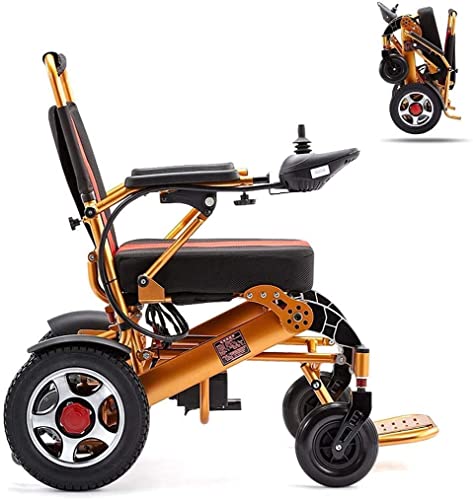 Silla de ruedas eléctrica plegable, ligera, todo terreno, silla eléctrica de doble motor para paraplejia de discapacitados, silla de...