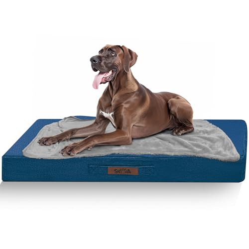 Sytopia Camas ortopédicas extragrandes para perros con manta, camas grandes impermeables para perros con funda extraíble lavable para...
