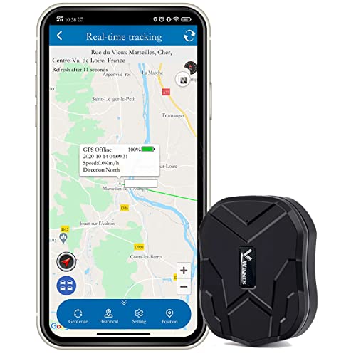 TKMARS Mini Localizador GPS para Niños Motocicleta Coche Magnético Impermeable Antirrobo GPS Tracker Sin Límite de Distancia con SOS SMS...