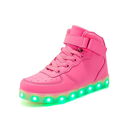 Unisex Niños Zapatillas LED Luminioso para Hombre Mujere con Luces (7 Colores) USB Carga Zapatos de Deporte