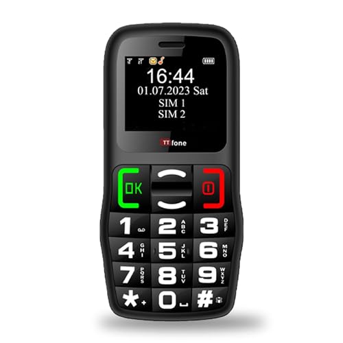 TTfone TT220 - Teléfono móvil de botón grande para ancianos con botón de asistencia de emergencia, teclas que hablan, batería de larga...
