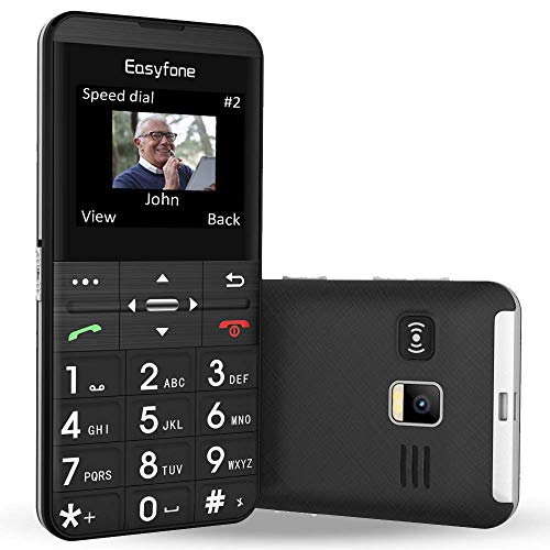 Easyfone Prime-A7 Teléfono Móvil para Personas Mayores con Teclas Grandes y botón SOS, GPS, Base cargadora (Negro, gsm)