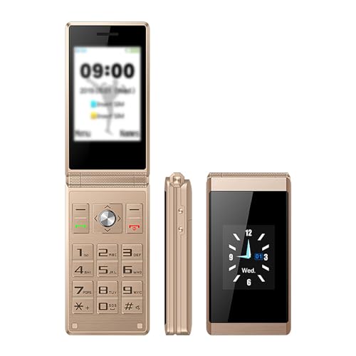 QIeAny Teléfono Plegable Clásico, Máquina De Copia De Seguridad para Ancianos/Niños, Tarjeta SIM Dual, Mp3 Multimedia, Batería De 1200...