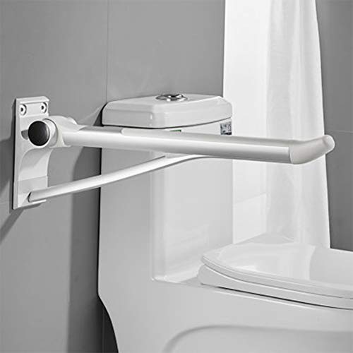 WochiTV Barras de seguridad para inodoro, barras de agarre para minusválidos para ancianos, barra abatible para baño con soporte para...