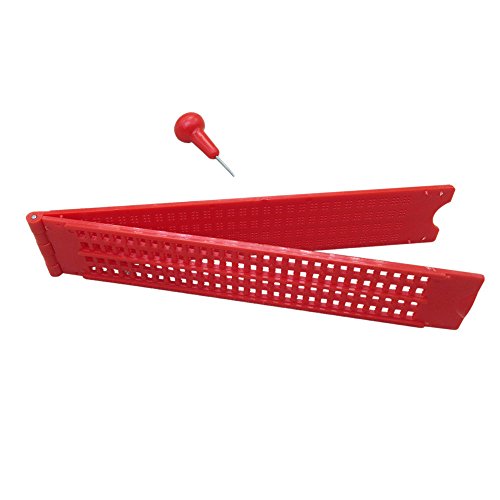 Tableta braille de plástico (4 líneas x 28 casillas)-Rojo