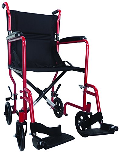 Aidapt – rojo compacto de acero transporte silla de ruedas (de IVA en el Reino Unido)