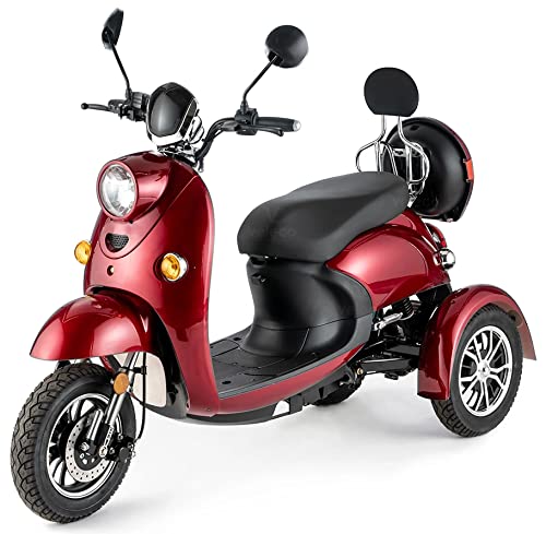 VELECO ZT63 - Scooter de movilidad de 3 ruedas - Totalmente ensamblado y listo para usar - Diseño de estilo italiano - Alta capacidad de...