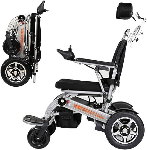 Silla De Ruedas Eléctrica,2 Baterías De Litio Extraíbles,Plegable Wheelchair Ligera De La Aleación De Aluminio Silla,Conduzca Con...