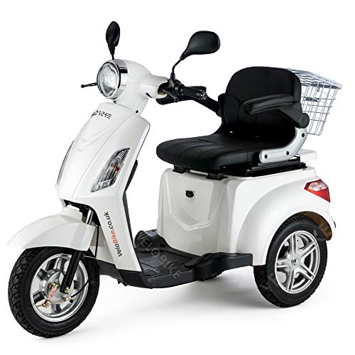 VELECO ZT15 - Scooter de 3 ruedas para inválidos y mayores - Estable, cómodo y seguro - Alarma, bocina - Se entrega completamente montado...