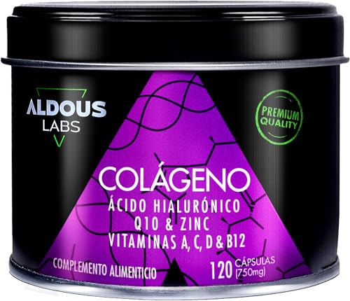 120 Cápsulas Colágeno con Ácido Hialurónico + Coenzima Q10 + Vitaminas A, C, D y B12 + Zinc | Energía y Articulaciones Fuertes |...