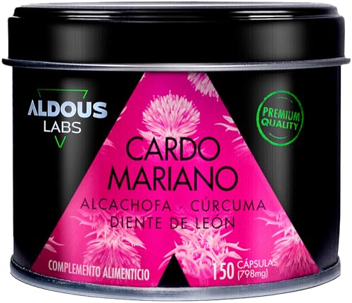 Cardo Mariano con CÚRCUMA, Alcachofa, Diente de León y Desmodium | 150 Cápsulas DETOX | Máxima dosis Depurativa con 80% de Silimarina |...