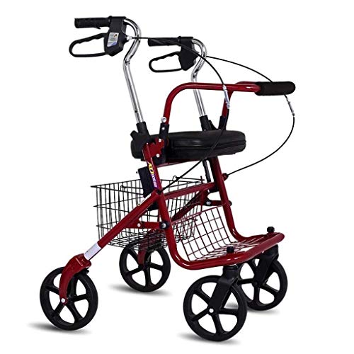 Andador para Ancianos, Andador Rollator, Para los ancianos - Caminante plegable de aluminio, Movilidad Ayuda de Movilidad Ajustable Altura