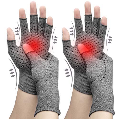 2 pares de guantes de compresión para artritis, guantes de compresión para artritis para mujeres y...