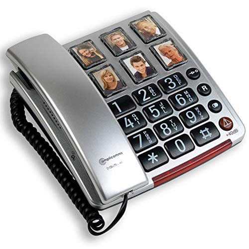 Amplicomms BigTel 40 Plus - Teléfono de botón grande para ancianos - Teléfonos fuertes para...