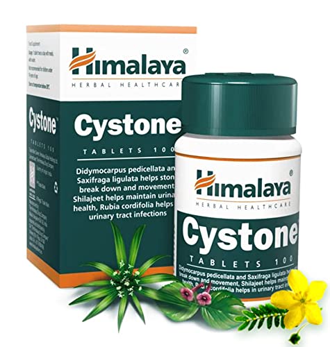 Cystone - 100 tabletas. Producto extractos Hierbas Naturales para piedras urinarias, infecciones tracto urinario problemas renales