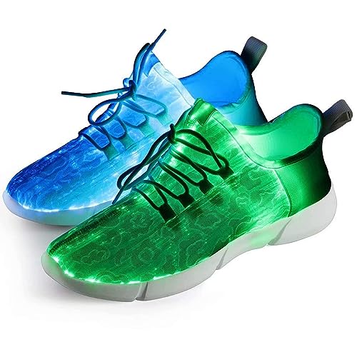 Shinmax LED Zapatos, Zapatillas Hombre Mujer con LED USB de Carga de 7 Colores de Luz Zapatillas con Luces del Zapato por la Fiesta de Baile...