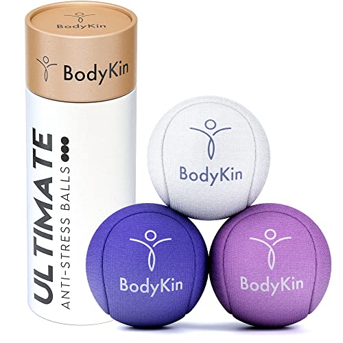 Pelotas Antiestrés BodyKin x3 - Squishy Toy para Fisioterapia de Manos - Adultos & Niños - Tres niveles de resistencia - Refuerzo y...
