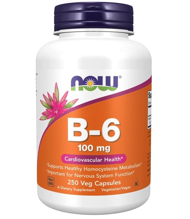 NOW Foods Vitamina B-6, 100 mg – 250 Cápsulas