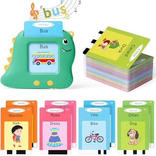 Felly Tarjetas Flash parlantes Francés Juegos educativos para niños 1 2 3 4 5 años Juguetes Montessori 224 Palabras máquina de...