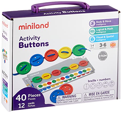 Miniland Activity Button-Botones para Coser, Multicolor (31791)