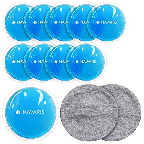 Navaris Set de 10x compresa de gel - Juego de almohadillas reutilizables - Bolsas de gel para aplicar calor y frío - Incluye 2x funda de...