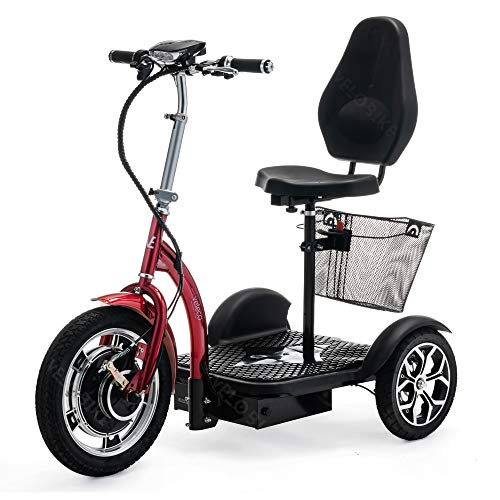 VELECO 3 Ruedas Plegable Scooter Movilidad Trike ZT16 (ROJO)