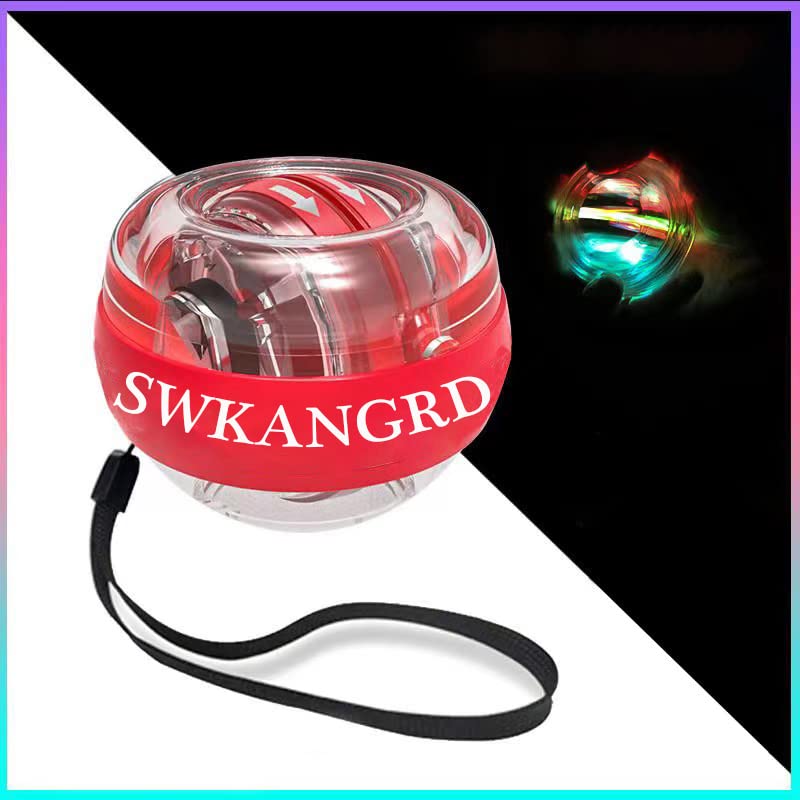Swkangrd Bola giroscopio-Gyro Energy Training Ball Accesorios-Ejercitador de Mano giroscópico-Entrenador Manual, Bola giratoria (Rojo)