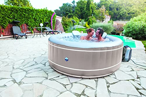 NetSpa – Whirlpool inflable con certificación TÜV, 4 personas SPA autoinflable, piscina climatizada para exterior e interior