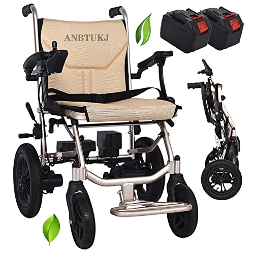 Sillas de ruedas eléctricas plegable Ligera en adultos mayores discapacitados, Open / fast-fold Electric Drive Silla con ruedas manual o de...