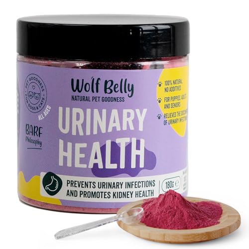 Wolf Belly - Suplemento Urinario Perro y Gato 100% Natural (180 gr) Complemento en Polvo Infección de Orina y Piedras Antiinflamatorio,...