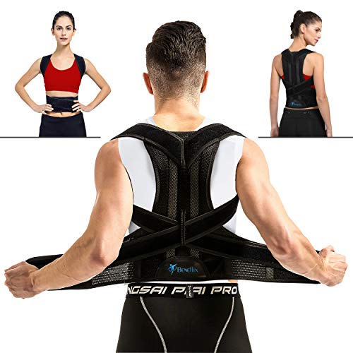 Corrector de postura para la espalda para mujeres y hombres, cinturón de apoyo para la espalda para dolor de espalda inferior y superior,...