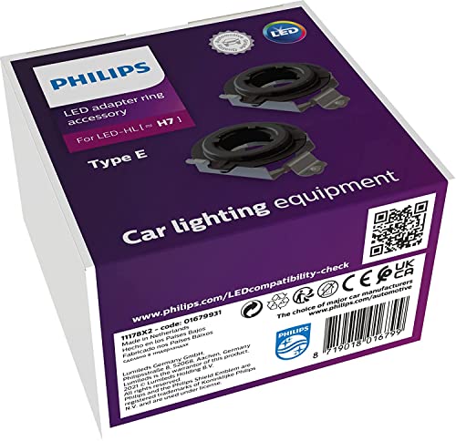 Philips anillos adaptadores tipo E para las lámparas principales LED (H7) negro