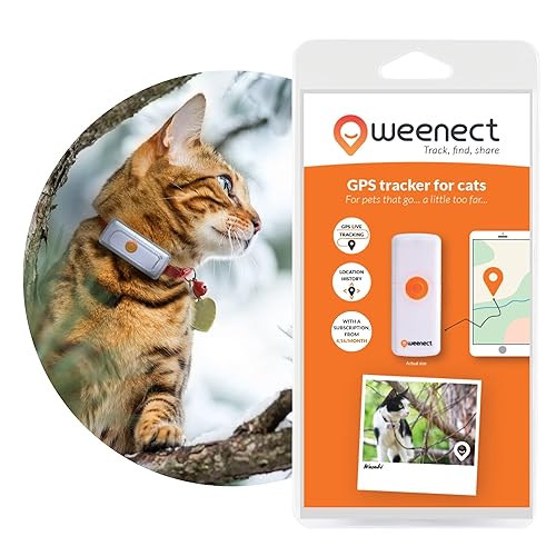 Weenect Cats 2 - Rastreador GPS para Gato | Seguimiento GPS en Vivo | Sin límite de Distancia | El rastreador más pequeño del Mercado |...