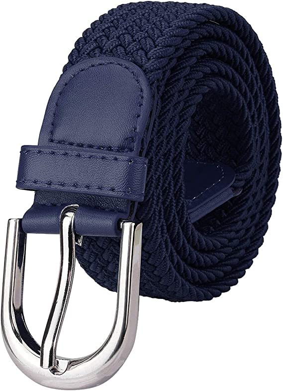 GREAT AIGOO Cinturón trenzado extensible y elástico para hombres y mujeres, para Vaqueros, Cintura Ajustable Medida 110x3CM… (AZUL...